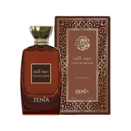 Zenia Oud Al Noor Eau De Parfum Edp Spray Unisex 3.4Oz / 100Ml Long Lasting Fresh Spicy Woody Oud Fragrance With Bergamot Cedar Amber & Musk