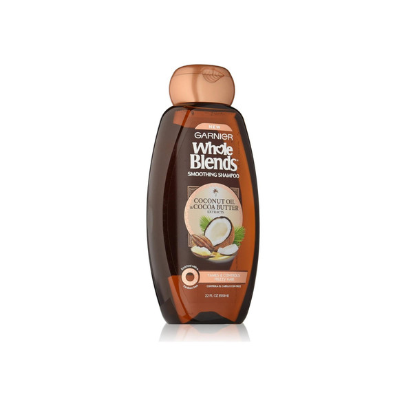 Garnier Whole Blends Smoothing Shampoo, Coconut Oil & Cocoa Butter Extracts 22 oz