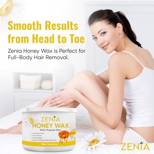 Zenia Honey Wax 14Oz - Gentle Hair Removal Soft Wax For All Skin Types - Perfect For Full-Body Use Including Legs Arms Bikini And Face