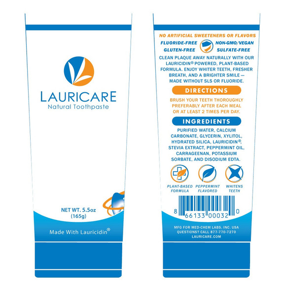 Med-Chem Laboratories  Lauricare Natural Toothpaste  5.5 oz