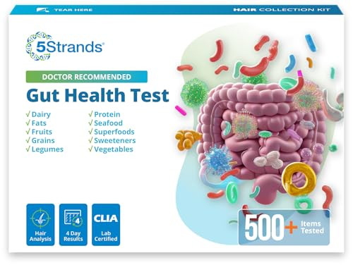 5Strands Gut Health Test For Adults & Kids 500 Items Tested At-Home Hair Sample Screening For Food Intolerances Linked To Digestive Issues Skin Irritation Brain Fog & Headaches Results In 4 Days