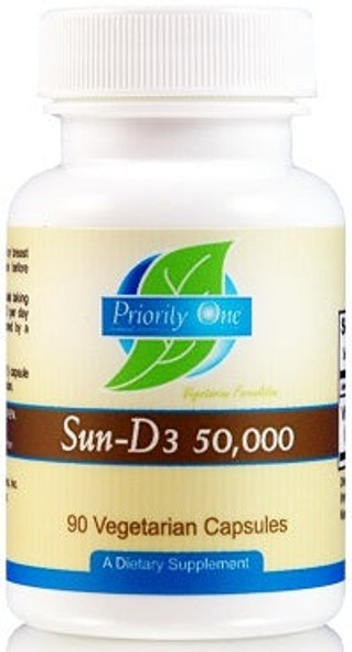 Priority One Sun D3 50000 IU 90 Vegetarian Capsules