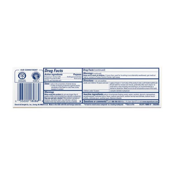Arm & Hammer Sensitive Teeth & Gums Toothpaste 4.5 Oz (Pack Of 4)
