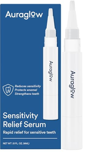 Auraglow Sensitive Teeth Relief Serum Gel Reduces Tooth Sensitivity With Potassium Nitrate And Nano Hydroxyapatite Remineralization Gel Strengthens Teeth & Protects Enamel 40 Treatments 4Ml