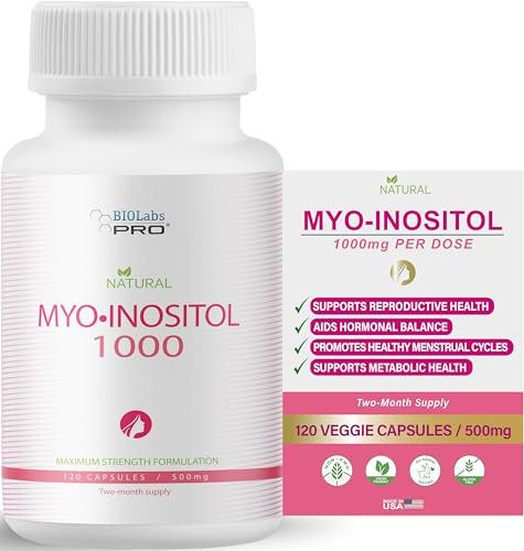 Biolabs Pro Myo-Inositol Supplement 1000Mg Natural Dietary Support For Cellular Health & Wellness Premium Non-Gmo Gluten-Free Kosher Certified Paraben-Free - (120 Caps - 2-Month Supply)