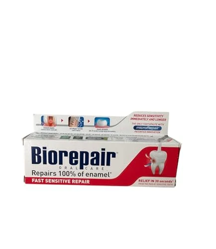 3Pcs Biorepair Fast Sensitive Toothpaste 75Ml Protect & Repair From Acid Erosion And Plaque Safe For Whole Family By Biorepair