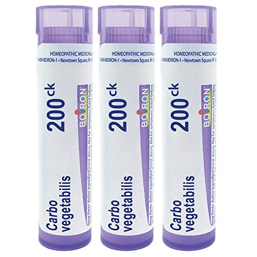 Boiron Carbo Vegetabilis 200Ck Homeopathic Medicine For Abdominal Bloating With Gas - Pack Of 3 (240 Pellets)
