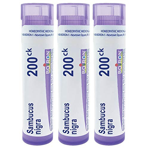 Boiron Sambucus Nigra 200Ck Homeopathic Elderberry For Hoarseness With Painful Cough And Nasal Congestion - Pack Of 3 (240 Pellets)