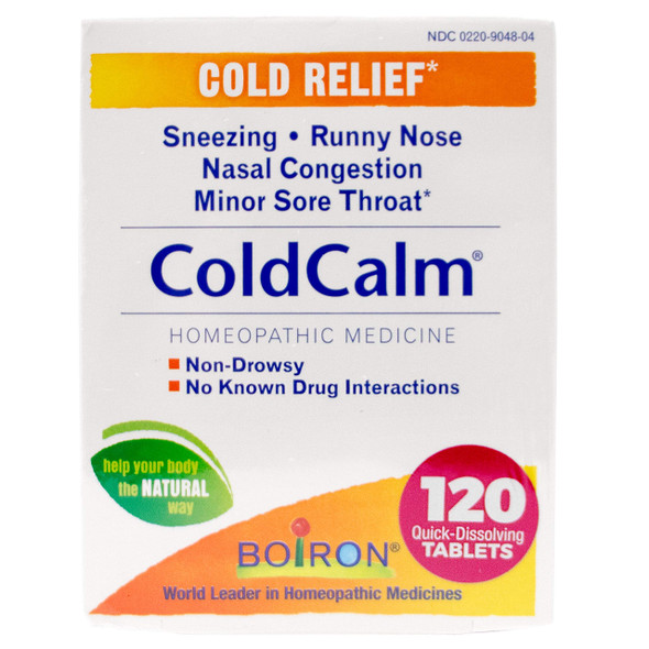 Boiron Coldcalm Tablets For Relief Of Common Cold Symptoms Such As Sneezing Runny Nose Sore Throat And Nasal Congestion - Non-Drowsy - 120 Count (2 Pack)