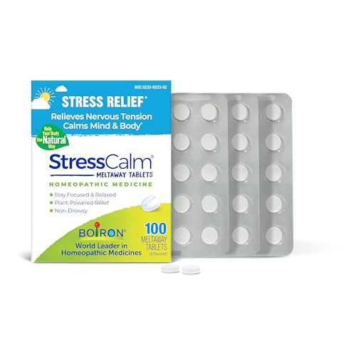 Boiron Stresscalm Tabs - 100 Count For Relief Of Stress Anxiousness Nervousness Irritability And Fatigue - Convenient Stress Calm Meltaway Tablets