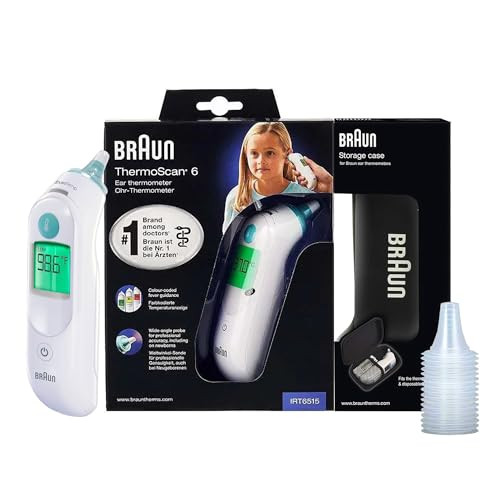 Braun Thermoscan 6 Ear Thermometer With Color-Coded Digital Display Exactemp Stability Indicator Baby And Infant Friendly No. 1 Brand Recommended By Pediatricians Irt6515