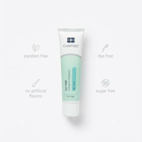 Carifree Gel 1100 (Mint) Anti-Cavity Fluoride Toothpaste With Nano Hydroxyapatite Enamel Protection Dentist Recommended For Kids And Adults Dentist Developed 2.40 Oz. (Pack Of 1 Book)