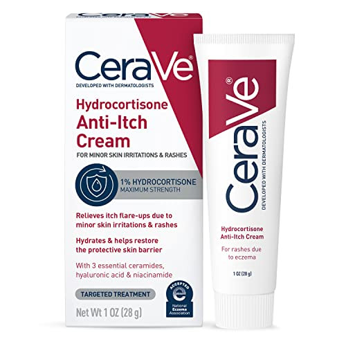 Cerave 1 Hydrocortisone Anti-Itch Cream Fragrance-Free Relief For Eczema-Prone & Dry Skin 1 Ounce