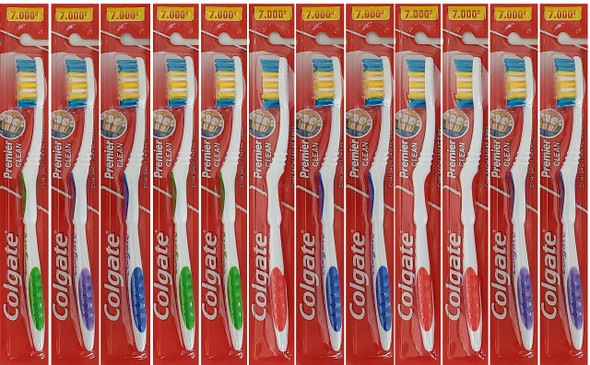 Colgate Toothbrushes Premier Extra Clean(Pack Of 12 )Multicolor
