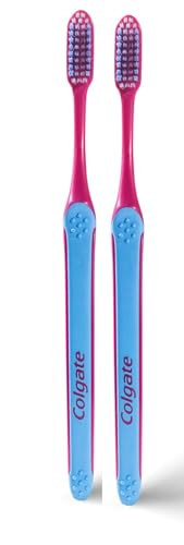 Colgate Ortho Brush Slim Soft Toothbrush 100 Whole Mouth Cleaner Cheek & Tongune Cleaner Shaped Bristle Design Manual Pack Of 2Pcs