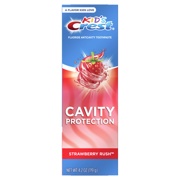 Crest Kid'S Cavity Protection Fluoride Toothpaste Rush Strawberry 4.2 Ounce