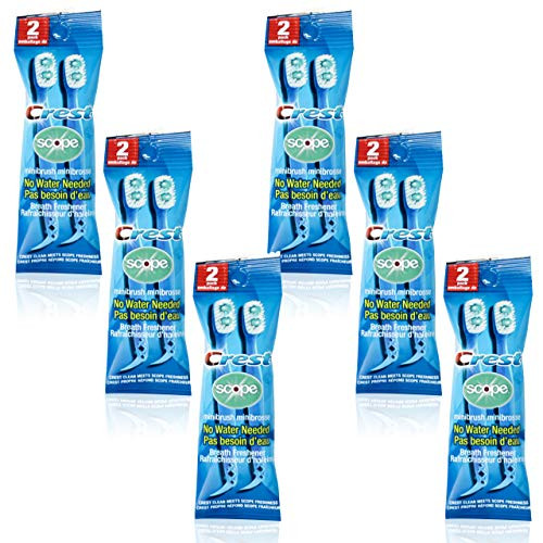 Crest Scope Mini Brushes-Disposable Toothbrushes With Toothpaste And Pick For Work Or Travel (12Count 6 Pack (12 Brushes))