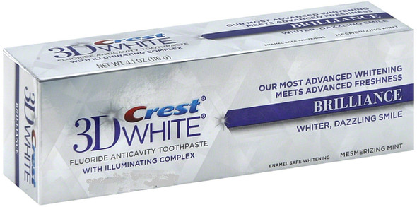 Crest 3D White Vivid Fluoride Anticavity Toothpaste - 0.85 Oz - Radiant Mint 3 Pk