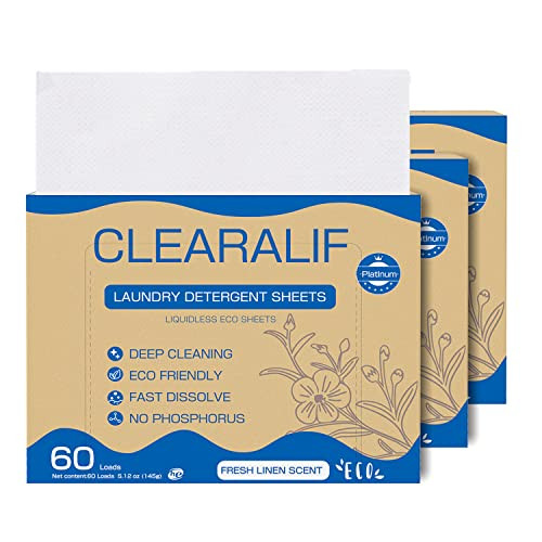 Cros Laundry Detergent Sheets 3 Pack Up To 180 Loads Fresh Linen - Great For Travel Apartments Dorms No Plastic Sustainable Biodegradable-New Liquid-Less Technology - Lightweight