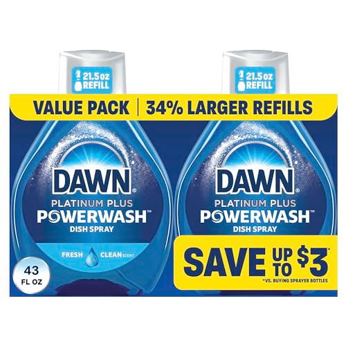 Dawn Powerwash Fresh Dish Spray Liquid Dish Soap Dish Soap Refill Dish Detergent Liquid 2 Refills 2X21.5 Fl Oz