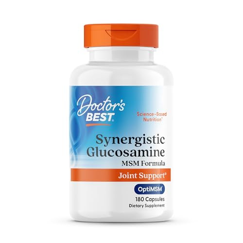 Doctor'S Best Synergistic Glucosamine With Msm Formula - Joint Health Support Supplement For Women & Men Features Vitamin C Potassium & Chloride Non-Gmo Gluten Free Soy Free 180 Capsules