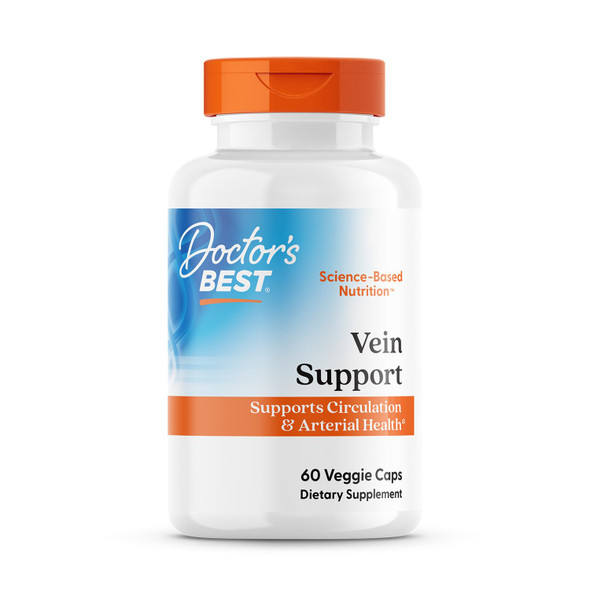 Doctor'S Best Vein Support Supplement - Contains Diosmin & Hesperidin Circulation Support For Legs & Feet For Men & Women Formula With Vitamin K2 & Natural Orange Extract Vegan 60 Veg Caps
