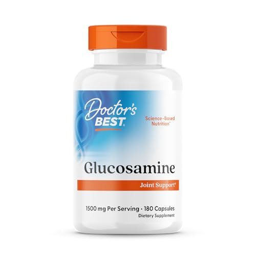 Doctor'S Best Glucosamine Supplement For Men & Women - Glucosamine 1500Mg Per 2 Capsules Joint Health Support For Adults Gluten Free Non Gmo Soy Free 180 Caps