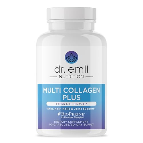 Dr. Emil Nutrition Women'S Multi Collagen Pills Collagen Supplements Support Hair Skin Nails & Joints Hydrolyzed Collagen Supplements Types I Ii Iii V & X 90 Capsules