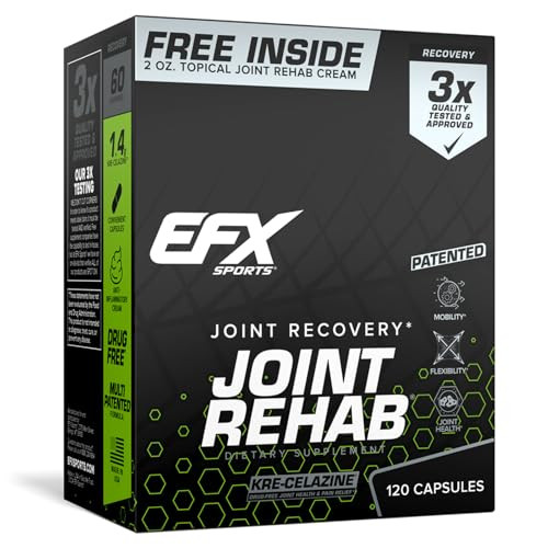 Efx Sports Joint Rehab Recovery Kit Powered By Kre-Celazine For Mobility & Joint Health 120 Capsules Kre-Alkalyn Creatine 2 Oz Topical Cream