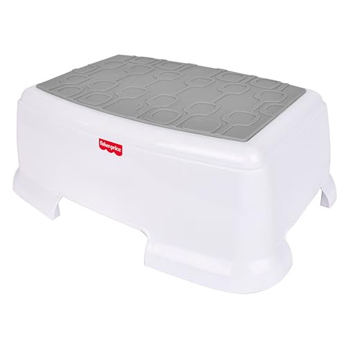 Fisher-Price Toddler Step Stool Non-Slip Textured Top Wide Stable Base Lightweight Potty Training Boost For Kids Bathroom & Sink Stool For Toddlers