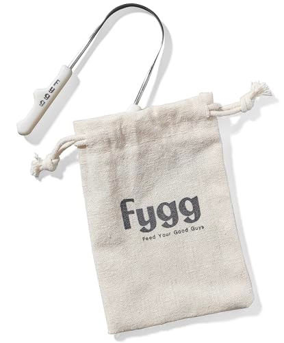 Fygg Stainless Steel Tongue Scraper With Cotton Storage Bag Gentle Oral Care Tool For All Ages