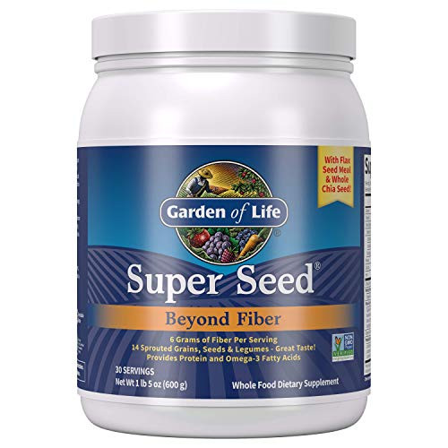 Garden Of Life Super Seed - Vegetarian Whole Food Fiber Supplement With Protein And Omega 3 5Oz (600G) Powder
