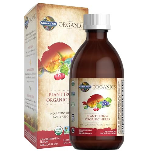 Garden Of Life Organics Plant Iron & Organic Herbs - Organic Plant-Sourced Iron Herbs (Cranberry-Lime Liquid) 8Oz Liquid
