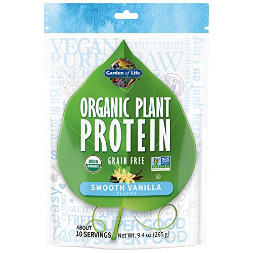 Garden Of Life Organic Plant Protein Vanilla Flavor Protein Powder With Probiotics & Enzymes Plant Based Powder Amino Acids Non-Gmo Grain-Free Gluten-Free Vegan 10 Servings