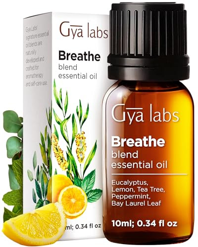 Gya Labs Breathe Essential Oil For Humidifier Cleaner & Sleep Oils For Diffuser Set - Essential Oils Set - 2X10Ml - Gya Labs
