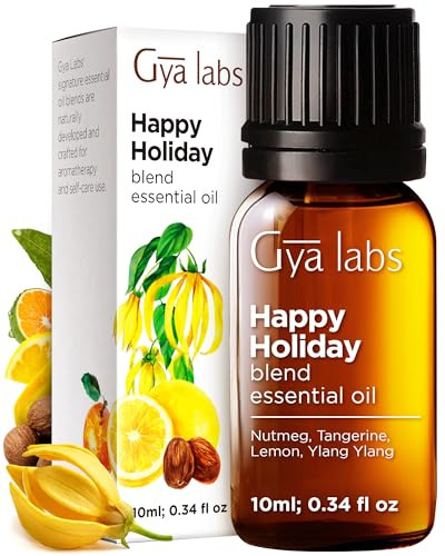 Gya Labs Happy Holiday Essential Oil Blend - Comforting & Uplifting Festive Season Aromatherapy Oil (0.34 Fl Oz)
