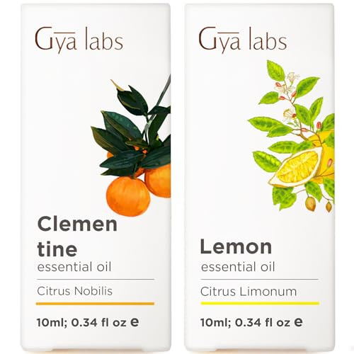 Gya Labs Clementine & Lemon Essential Oil Set - Aromatherapy Grade Essential Oils Set - 2X0.34 Fl Oz - Gya Labs