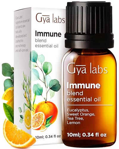 Gya Labs Immune Essential Oil Blend For Diffuser & Wellness - Thieves Essential Oil For Cleansing & Invigorating (0.34 Fl Oz)