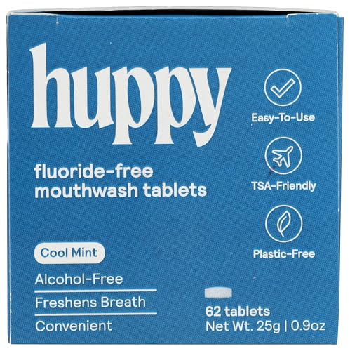 Huppy Mouthwash Tablets In Tin Mint Cool 62 Count