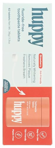 Huppy Toothpaste Tablets In Tin Strawberry 62 Count