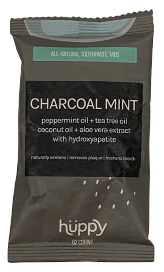 Huppy Toothpaste Tablets Charcoal Mint 62 Count Refill