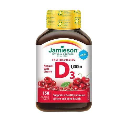Jamieson Vitamin D3 1000 Iu Fast-Melting Natural Wild Cherry 150 Tabs