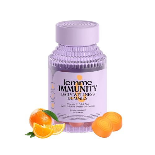 Lemme Immunity Postbiotic Gummies With Vitamin C Vitamin D (2000 Iu) Zinc 10 Billion Postbiotic Cells Astragalus For Immune Support - Vegetarian Gluten Free Sweet Orange (60 Count)
