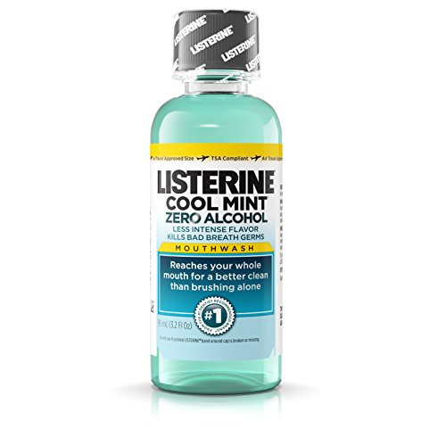 Listerine Antiseptic Zero Cavity Mouthwash Clean Mint 3.2 Ounce (Pack Of 24)