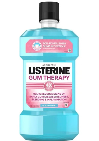 Listerine Gum Therapy Antiplaque & Anti-Gingivitis Mouthwash Ada Accepted Glacier Mint 3 Pk./1.5L