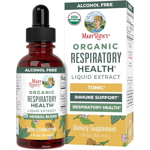 Maryruth'S Maryruth Organics Usda Organic Respiratory Health Liquid Drops With Mullein Leaf Marshmallow Root & Elderberry Mullein Drops For Lungs Herbal Blend Immune Support Supplement Vegan 1 Fl Oz