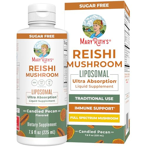 Maryruth'S Maryruth Organics Reishi Vegan Mushroom Supplement Ultra Absorption Liposomal Immune Support With 200Mg Beta-Glucans Vegan Full Spectrum Reishi Mushrooms Fruiting Body 7.6 Oz