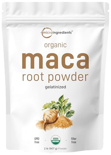 Micro Ingredients Organic Maca Root Powder 2 Pound Gelatinized For Better Absorption Rich In Antioxidants No Gmos Vegan Friendly And Peru Origin
