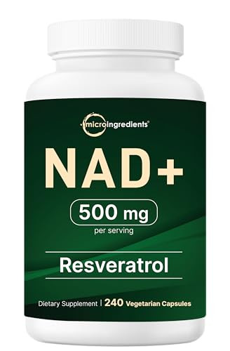 Micro Ingredients Nad 500Mg With Resveratrol 240 Veggie Capsules 2-In-1 Nad Supplement For Women & Men Nmn Pathway Alternative Non-Gmo Gluten Free