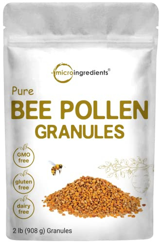 Micro Ingredients Pure Bee Pollen Granules 2 Lb Fresh Harvest Raw & Natural Superfood Rich In B Vitamins Minerals Protein & Antioxidants Keto Non-Gmo